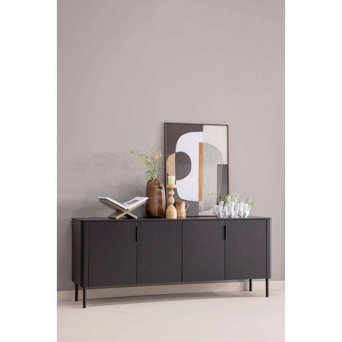 Sideboard Gunnar Schwarz B: 201 Cm - Schwarz, Design, Holz (201/85/44cm) - Livetastic