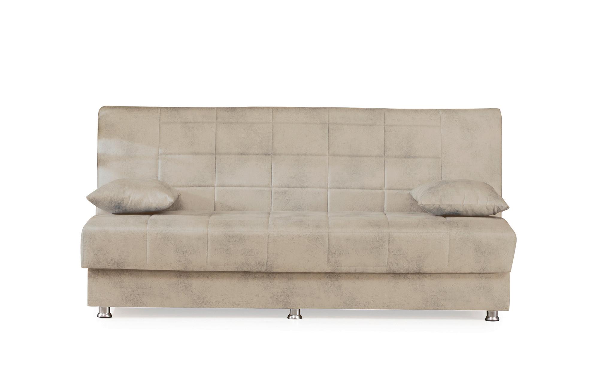3-Sitzer-Sofa Hamilton Mit Schlaffunktion Creme - Chromfarben/Beige, Design, Textil (190/87/87cm) - Livetastic