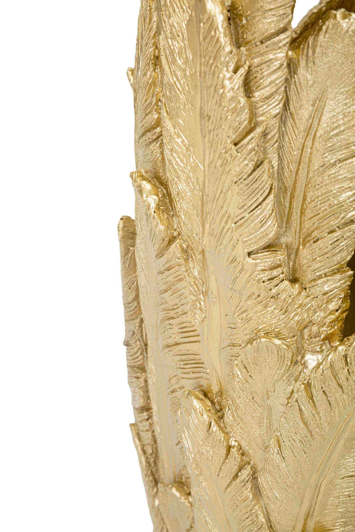 Vase Feathers Goldfarben B: 32 cm - Goldfarben, Basics, Kunststoff (32/80/34cm)