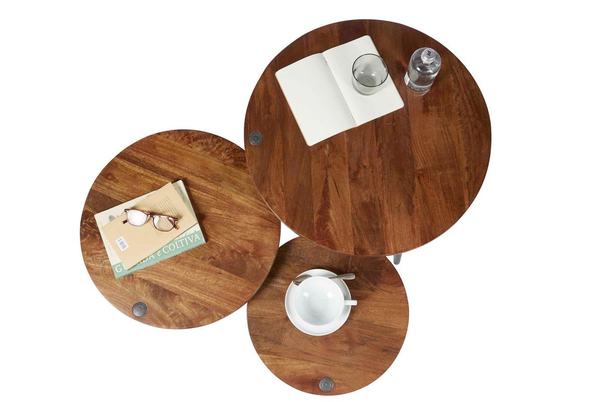 BEISTELLTISCH Mangoholz B: 40cm - Schwarz/Braun, Design, Holz (40/40/46cm) - MID.YOU