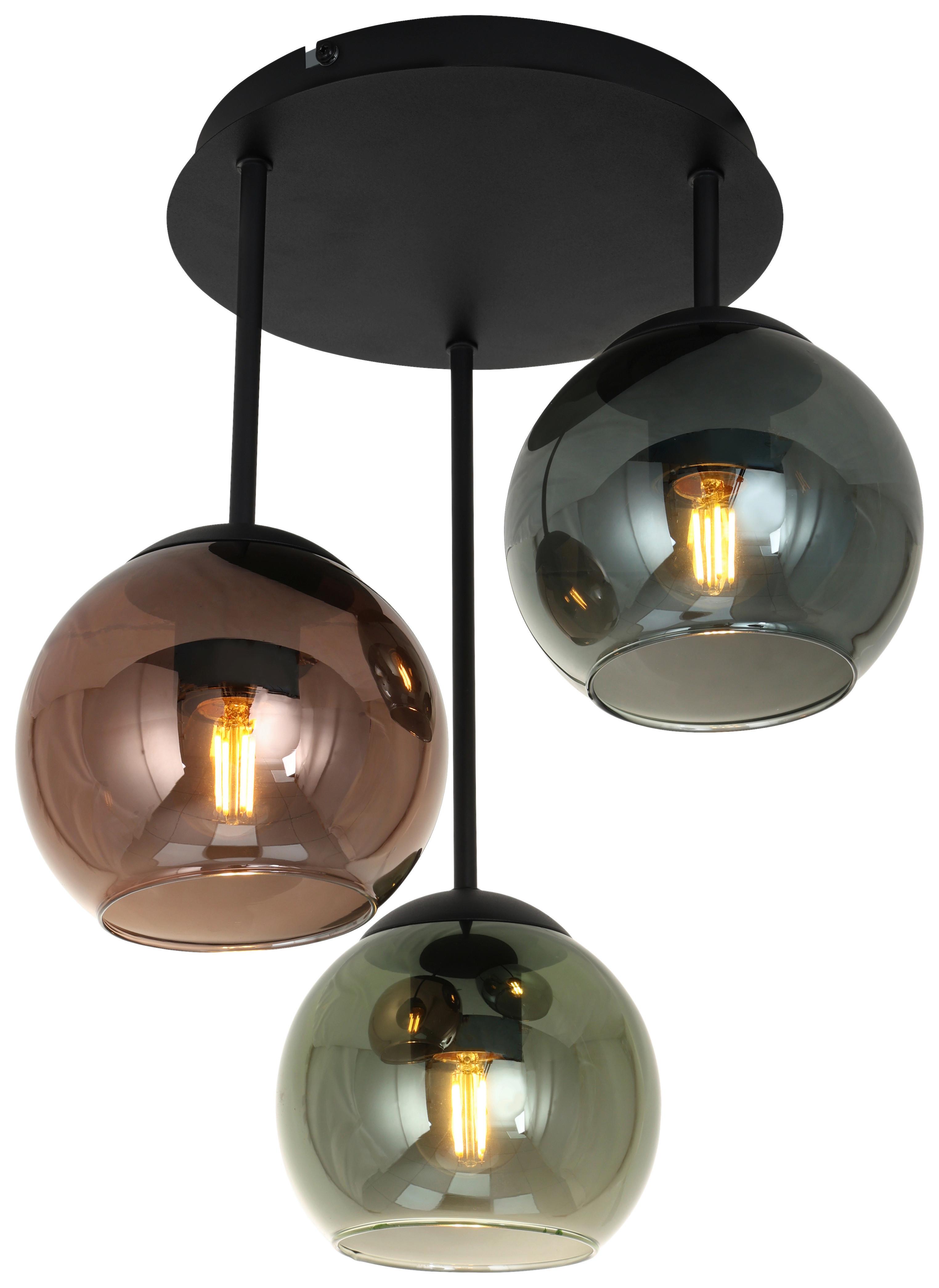 Deckenleuchte Gren - Blau/Rot, MODERN, Glas/Metall (34.5/40,5cm)