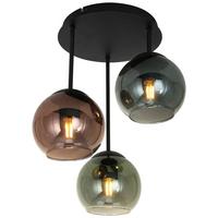 Deckenleuchte Gren - Blau/Rot, MODERN, Glas/Metall (34.5/40,5cm)