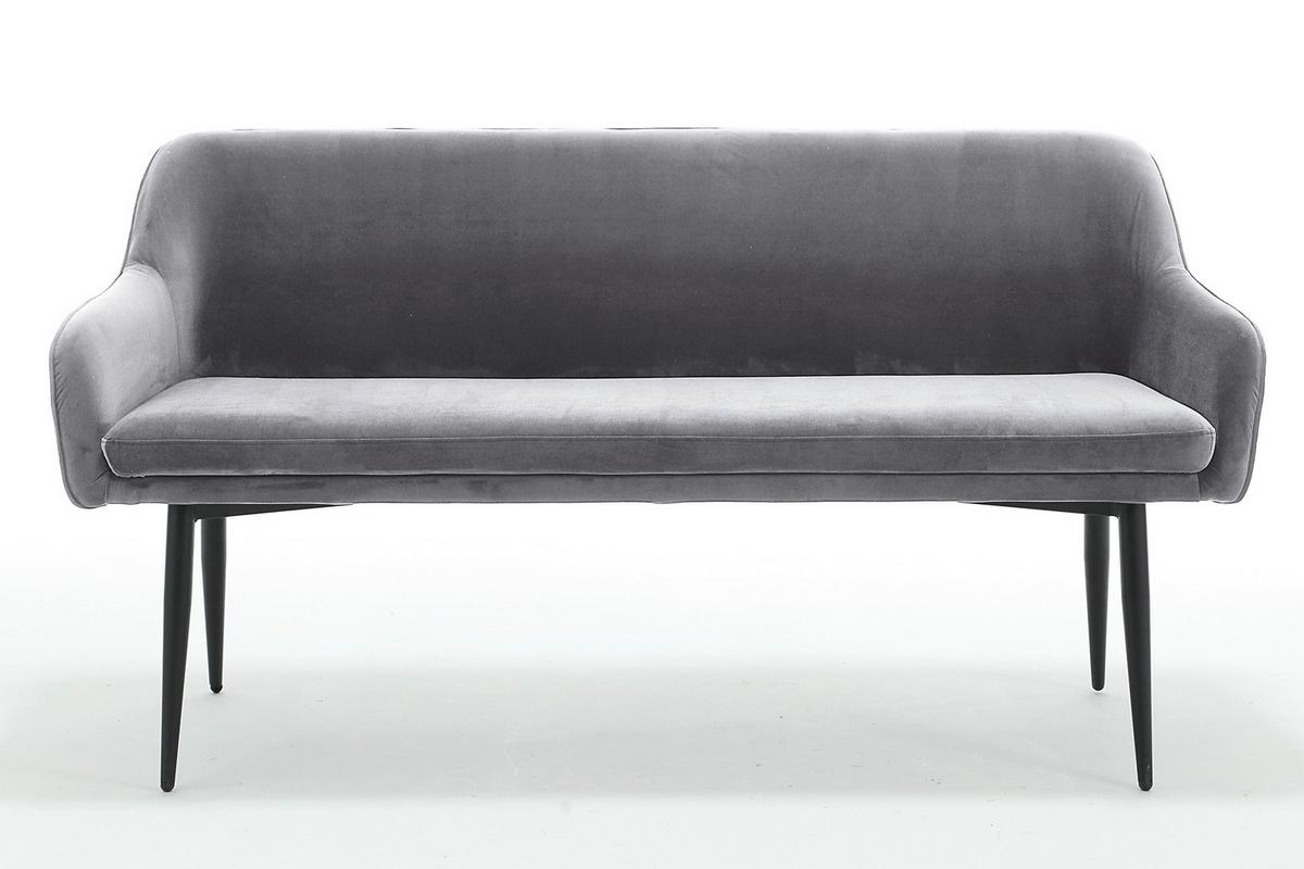 Tischgruppe Akazie Massiv/Grau 6--Teilig. - Naturfarben/Grau, MODERN, Holz/Textil (220/110/76,5cm) - Livetastic