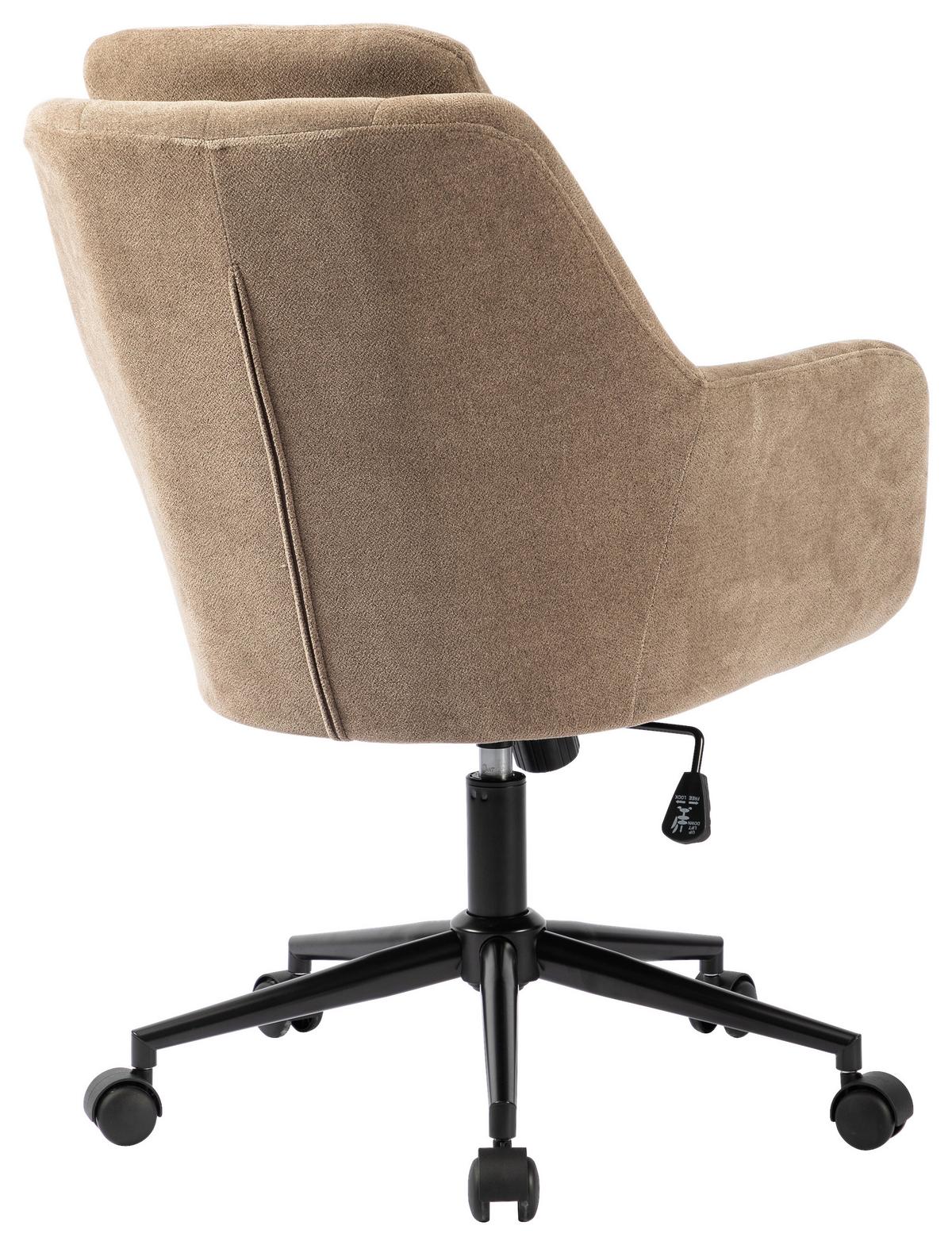 Drehstuhl Amalfi Beige B: 58 cm - Beige/Schwarz, MODERN, Kunststoff/Textil (58/91-99/71cm) - MID.YOU