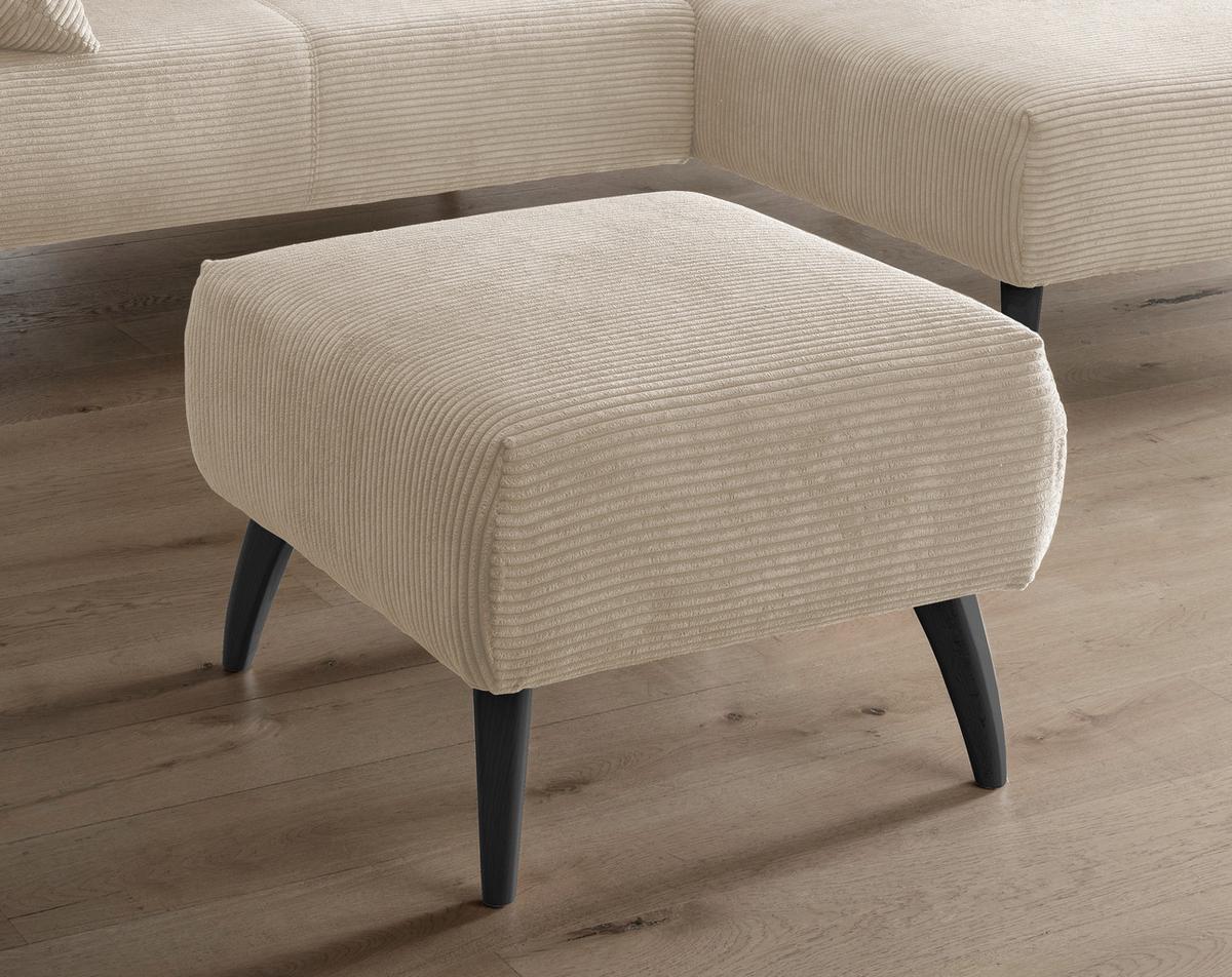 Hocker Colori Beige B: 66 Cm - Beige/Schwarz, MODERN, Holz/Textil (66/44/66cm) - MID.YOU