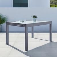 ZAHRADNÍ STŮL ATLANTA 1 - bílá/antracitová, Moderní, kov/sklo (70-140/75/70cm) - Modern Living