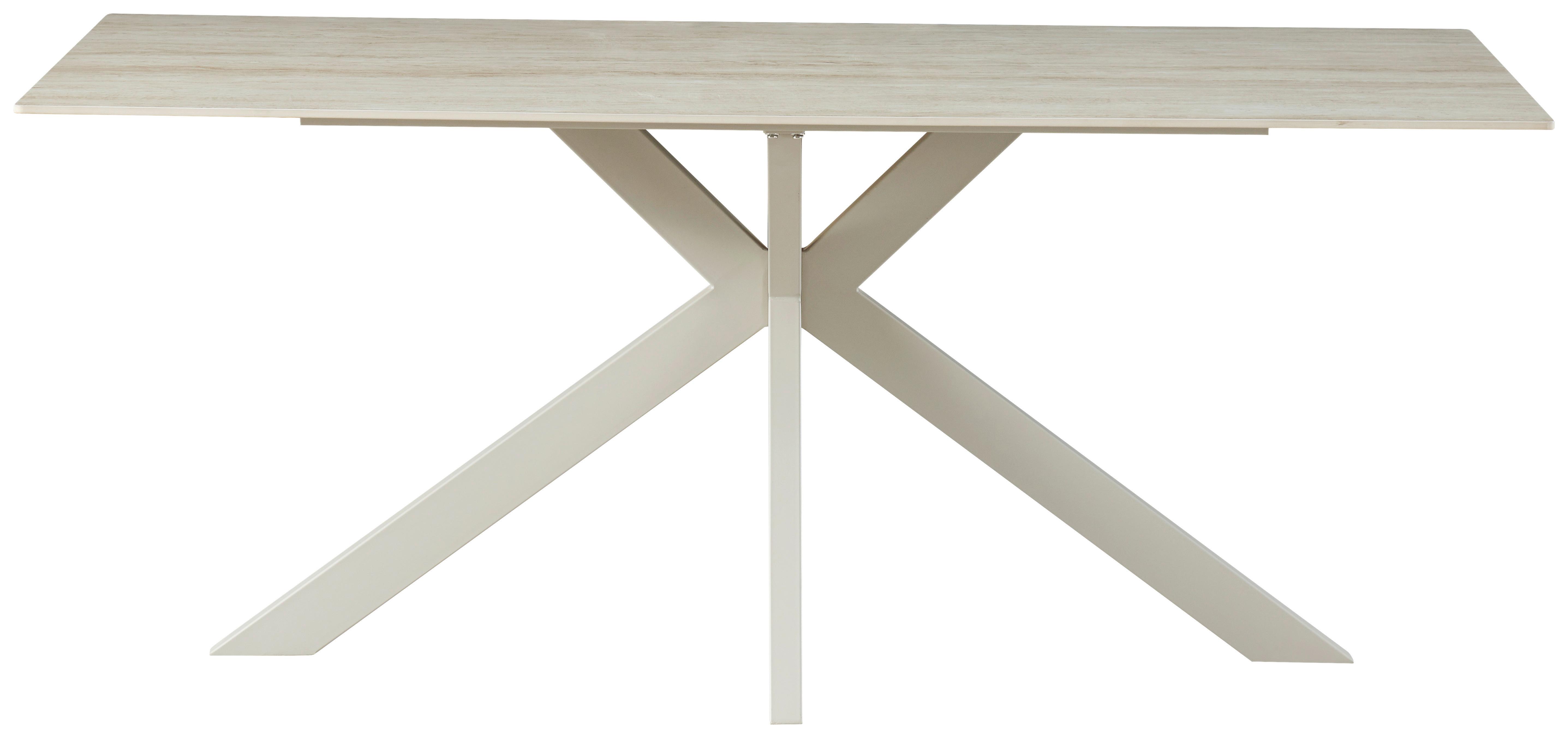 Esstisch Logan Keramik Beige, B: 180 cm - Beige, KONVENTIONELL, Keramik/Metall (180/76/90cm) - MID.YOU