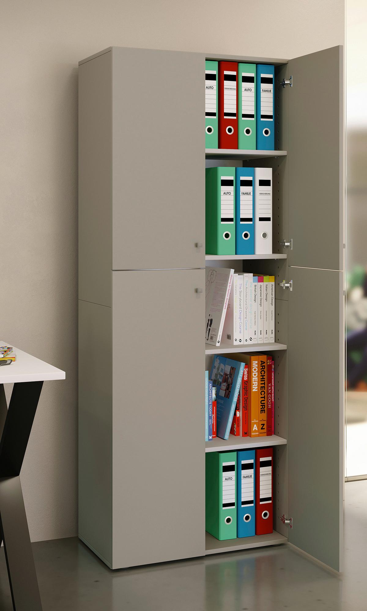 Aktenschrank Lona Grau Dekor B: 70 cm - Grau, KONVENTIONELL, Holzwerkstoff (70/182/37cm) - MID.YOU