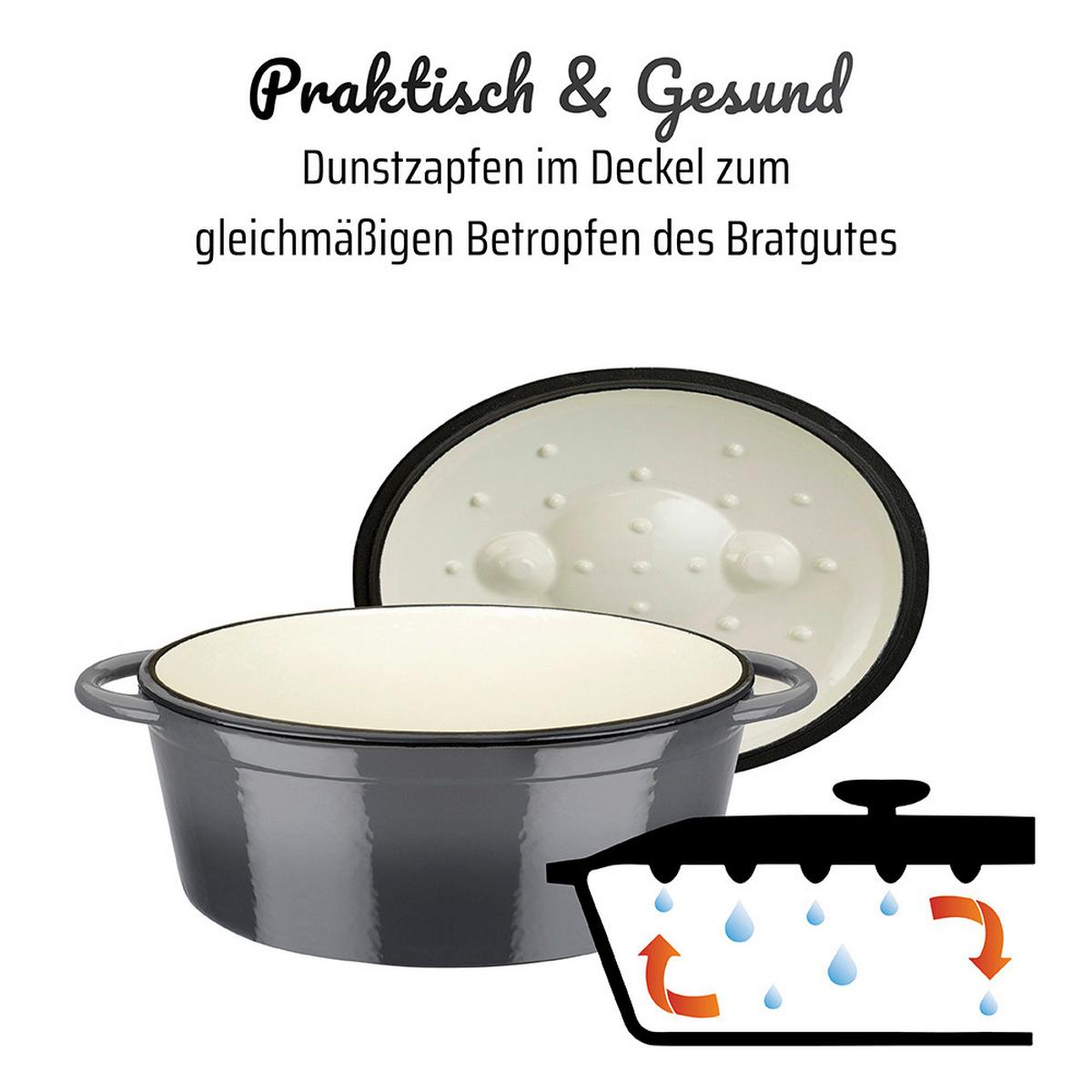 Gsw Bräter Grey Shadow Grau, L/b/h:33x25x13cm - Grau, Basics, Metall (33/25/13cm) - GSW