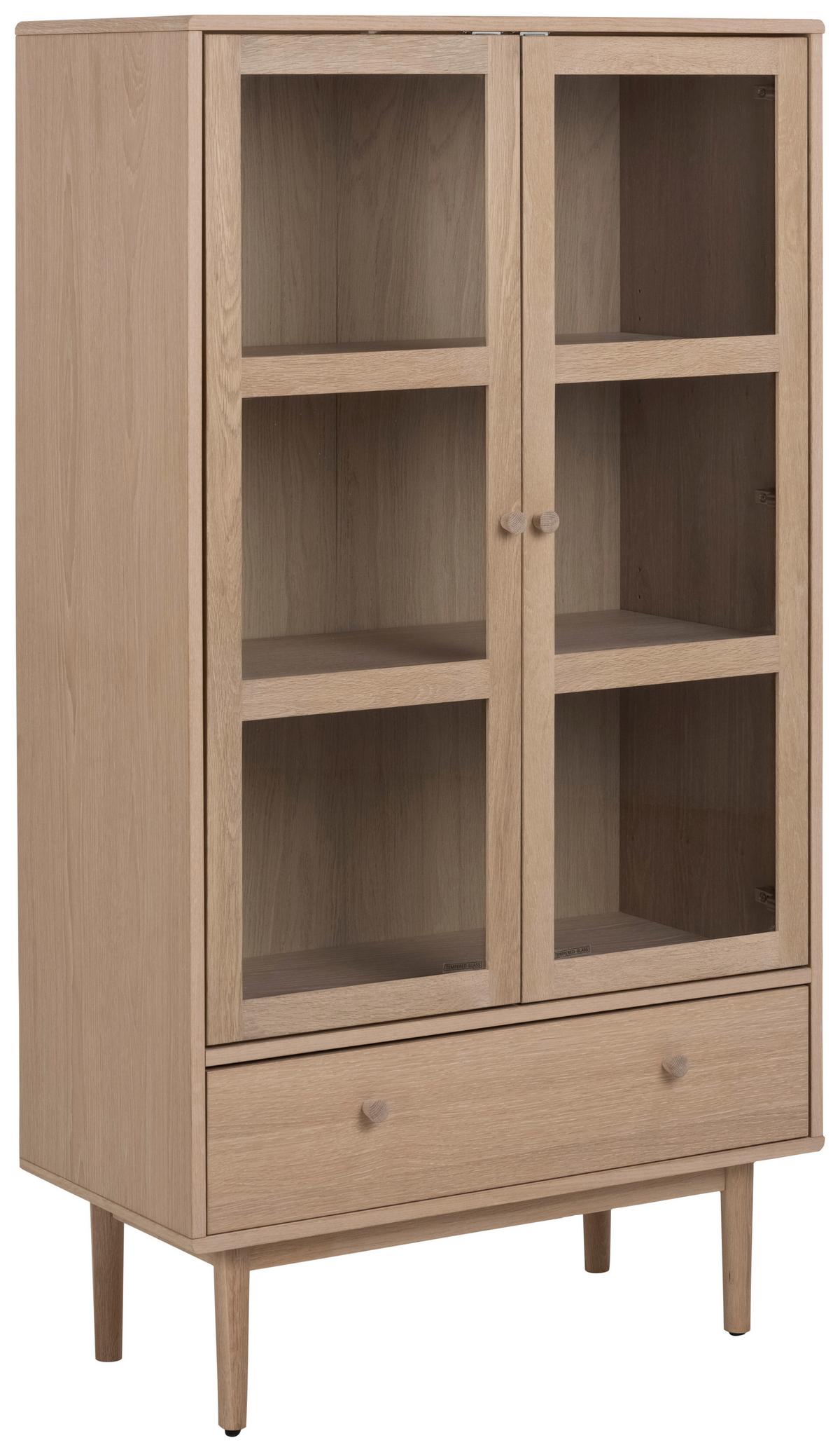 Vitrine Aston - Eichefarben, MODERN, Glas/Holz (80/144,5/40cm) - MID.YOU
