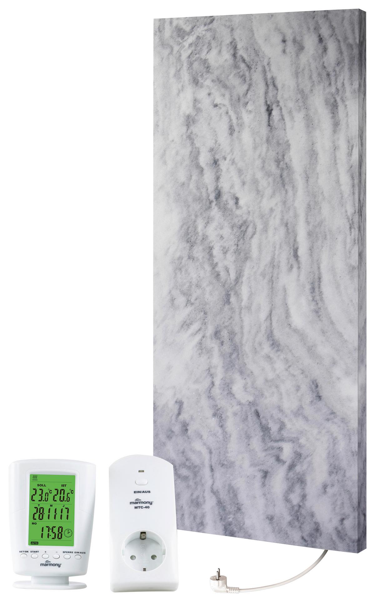 Infrarot-Heizpaneel Marmor Carrara B: 40 cm - Grau, MODERN, Stein (40/100/2cm) - marmony
