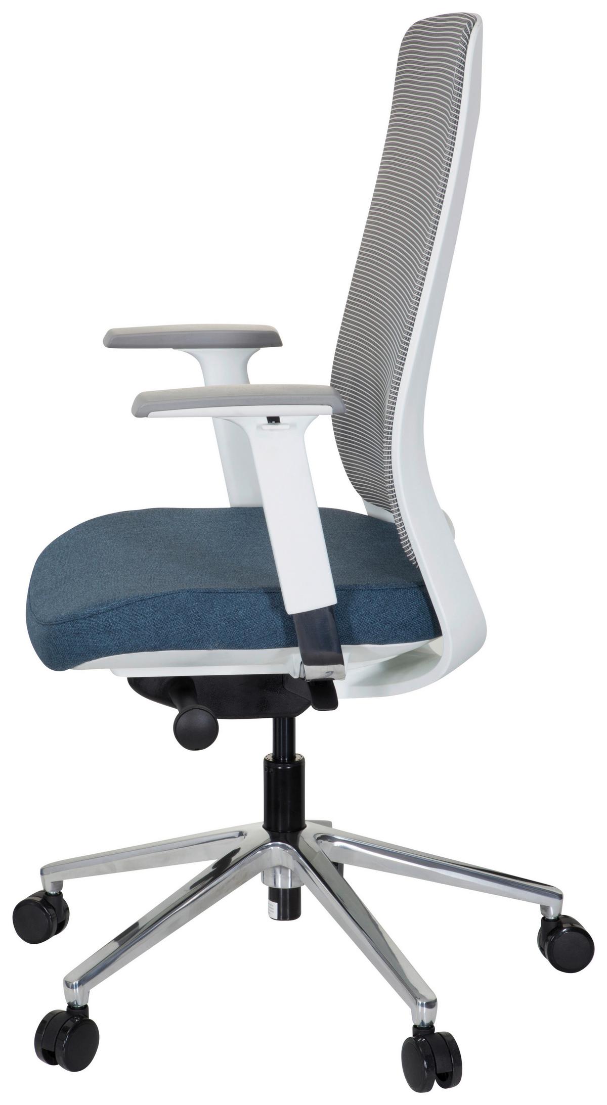 Drehstuhl Chiaro T2 White Blau/grau/weiß - Blau/Weiß, MODERN, Kunststoff/Textil (67/118/63cm) - MID.YOU