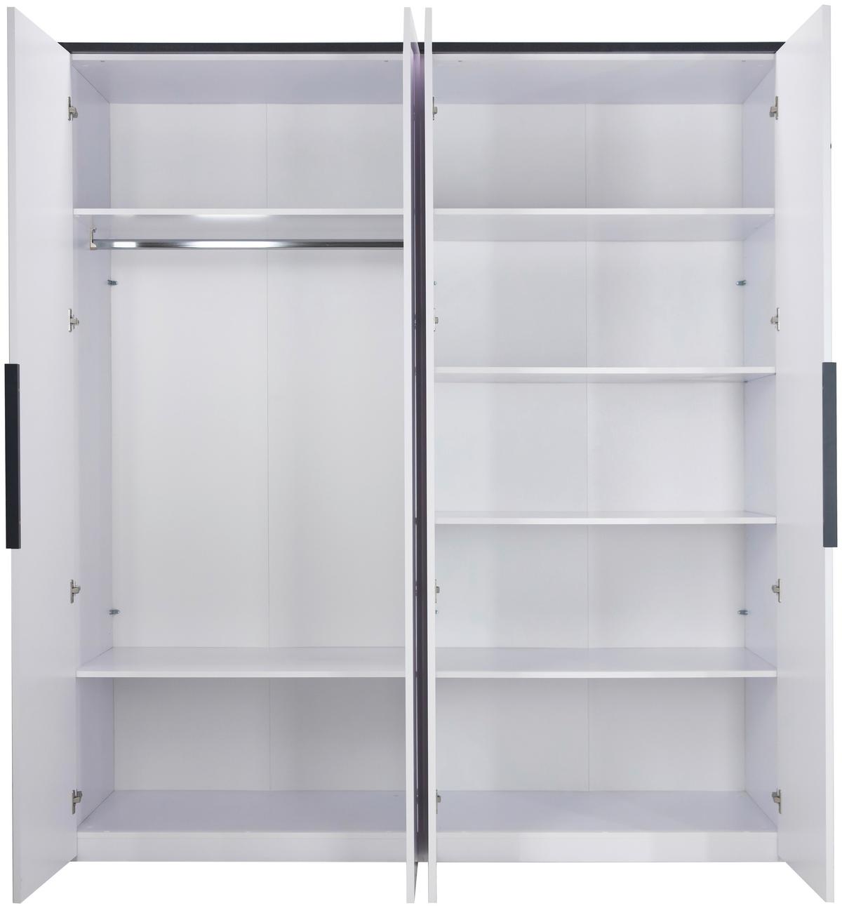Drehtürenschrank Lucca - Weiß, MODERN, Holzwerkstoff (201/221/60cm)