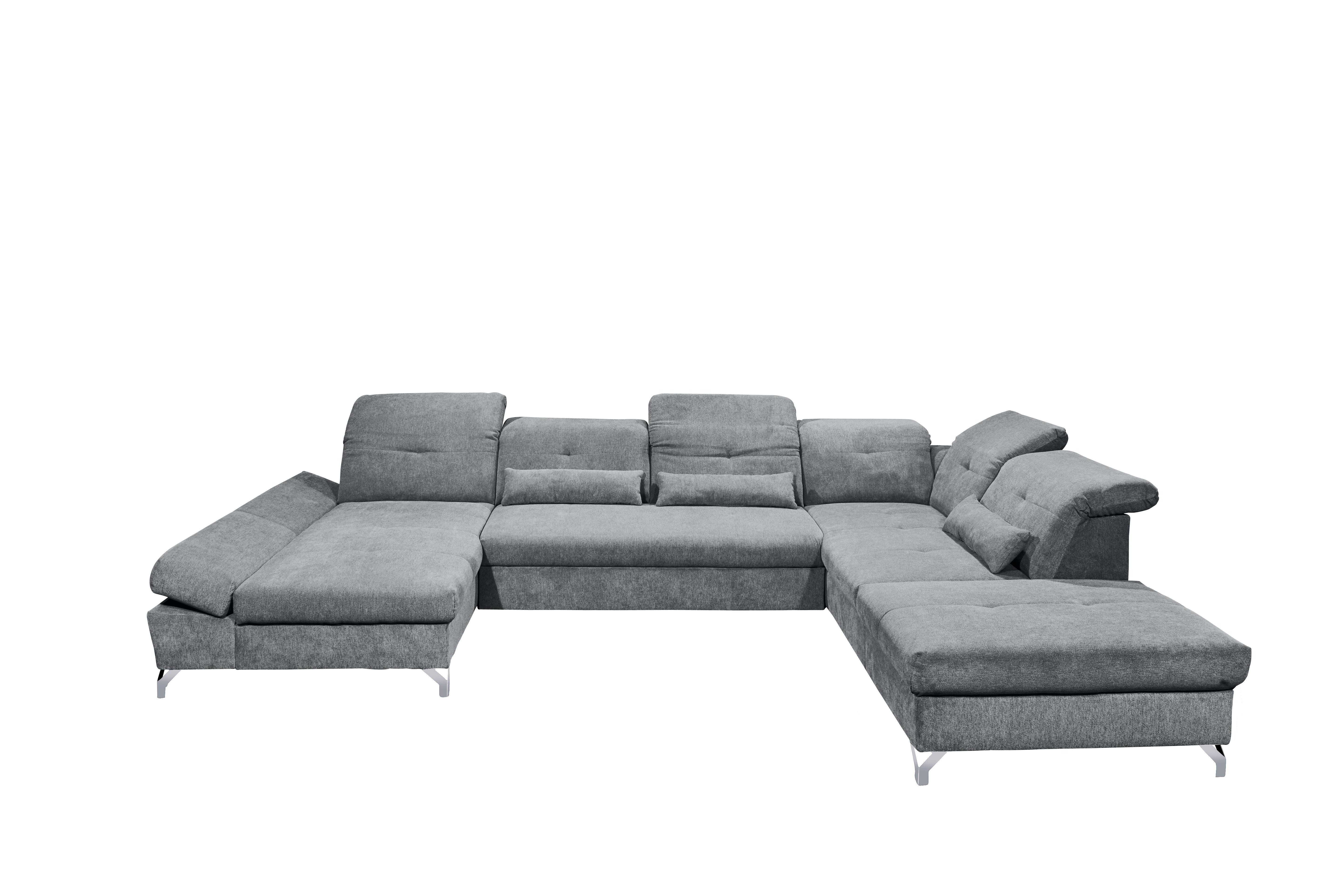 Wohnlandschaft Melfi - Anthrazit/Silberfarben, MODERN, Textil (168/350/245cm) - MID.YOU