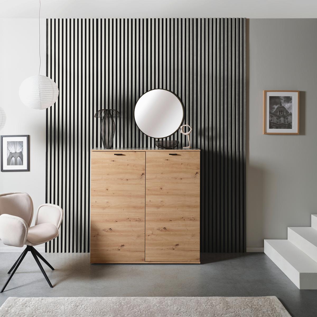 Akustikpaneel Josef - Eichefarben/Weiß, MODERN, Holzwerkstoff/Kunststoff (90/60/2cm)