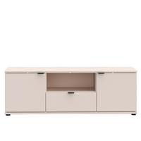 TV diel Ganymede, piesková, š: 130cm - čierna/piesková, Modern, kov/kompozitné drevo (129,8/43,9/41,3cm)