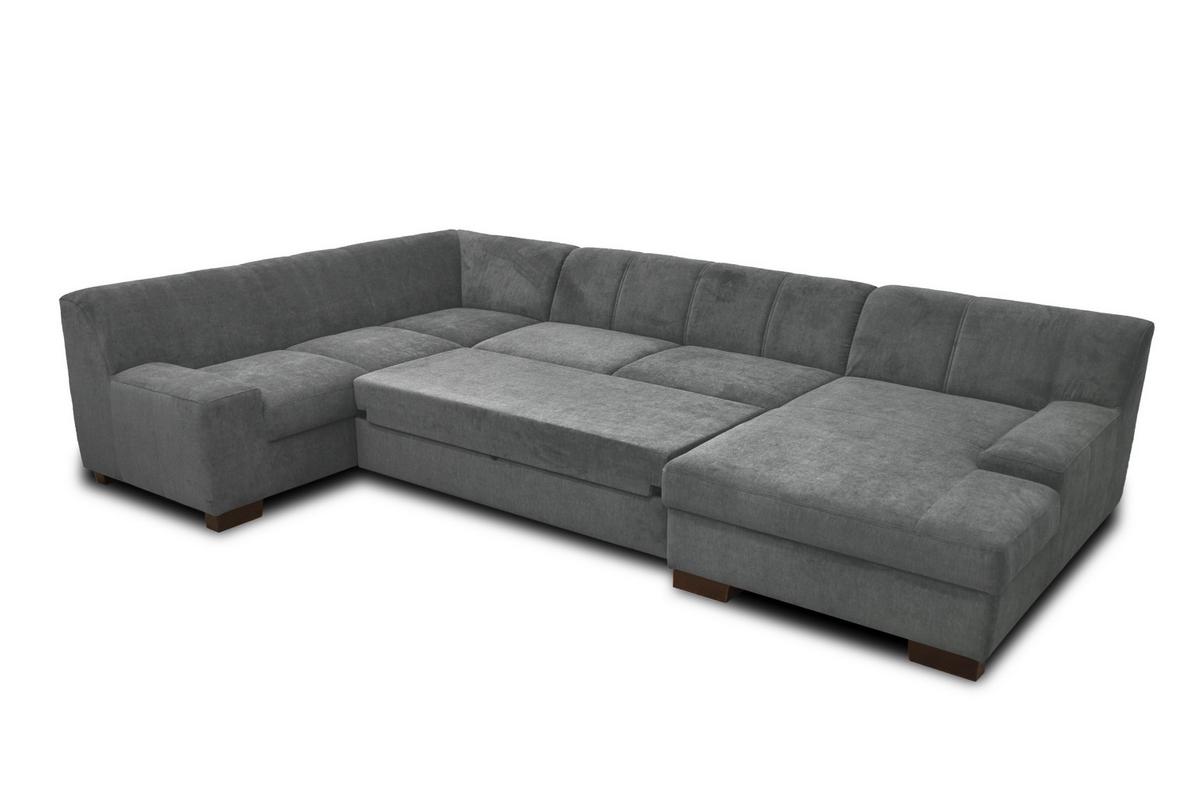 Wohnlandschaft Norma Mit Schlaffunktion Dunkelgrau - Wengefarben/Dunkelgrau, Design, Textil (212/328/153cm) - MID.YOU