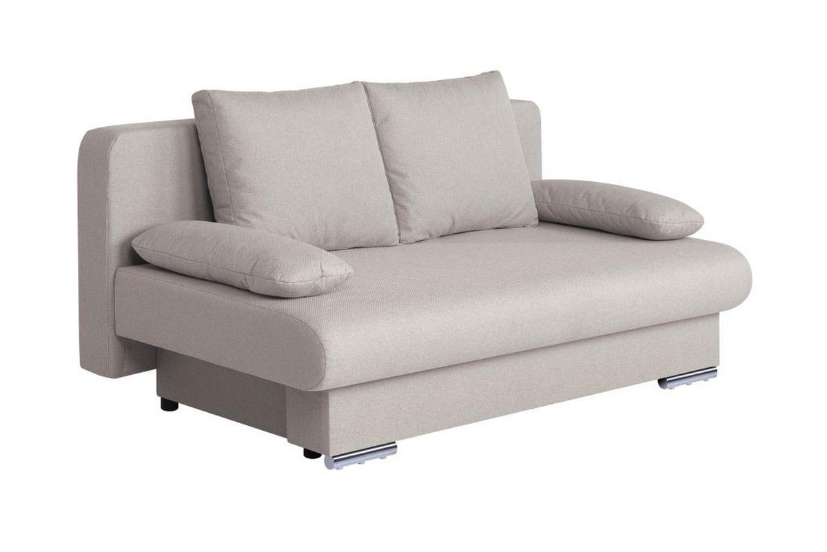 Rozkladacia pohovka BORA, béžová tkanina LUMOS - čierna/chrómová, Design, kompozitné drevo/textil (193/85/86cm) - P & B
