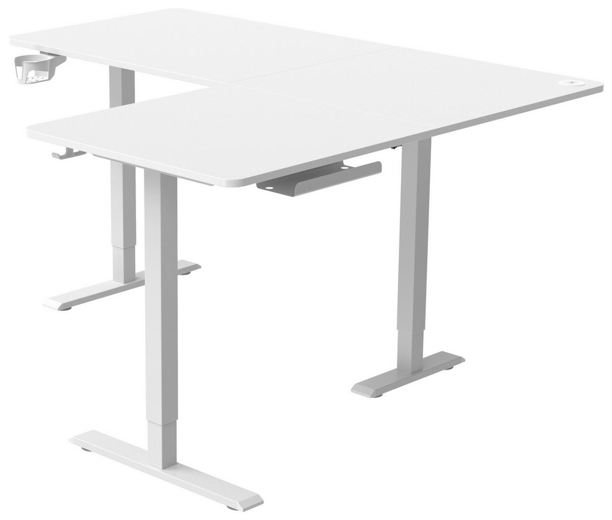 Eckschreibtisch Nimi Weiß B: 160cm - Weiß, MODERN, Holzwerkstoff/Kunststoff (160/140/72-117cm) - Livetastic