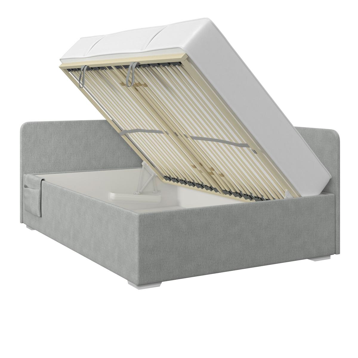 Kárpitozott Ágy Remi 120/200cm - ezüstszínű/sötétszürke, Modern, textil/fa (120/200cm)