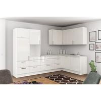 Eckküche Ip4050 Ohne Geräte 320x185 Cm Weiß Hochglanz - Weiß Hochglanz/Weiß, Basics (320/185cm)