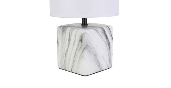 Tischleuchte Sabrina Weiß Marmoroptik mit Schalter - Schwarz/Weiß, Design, Keramik/Kunststoff (18,5/30,5cm) - James Wood
