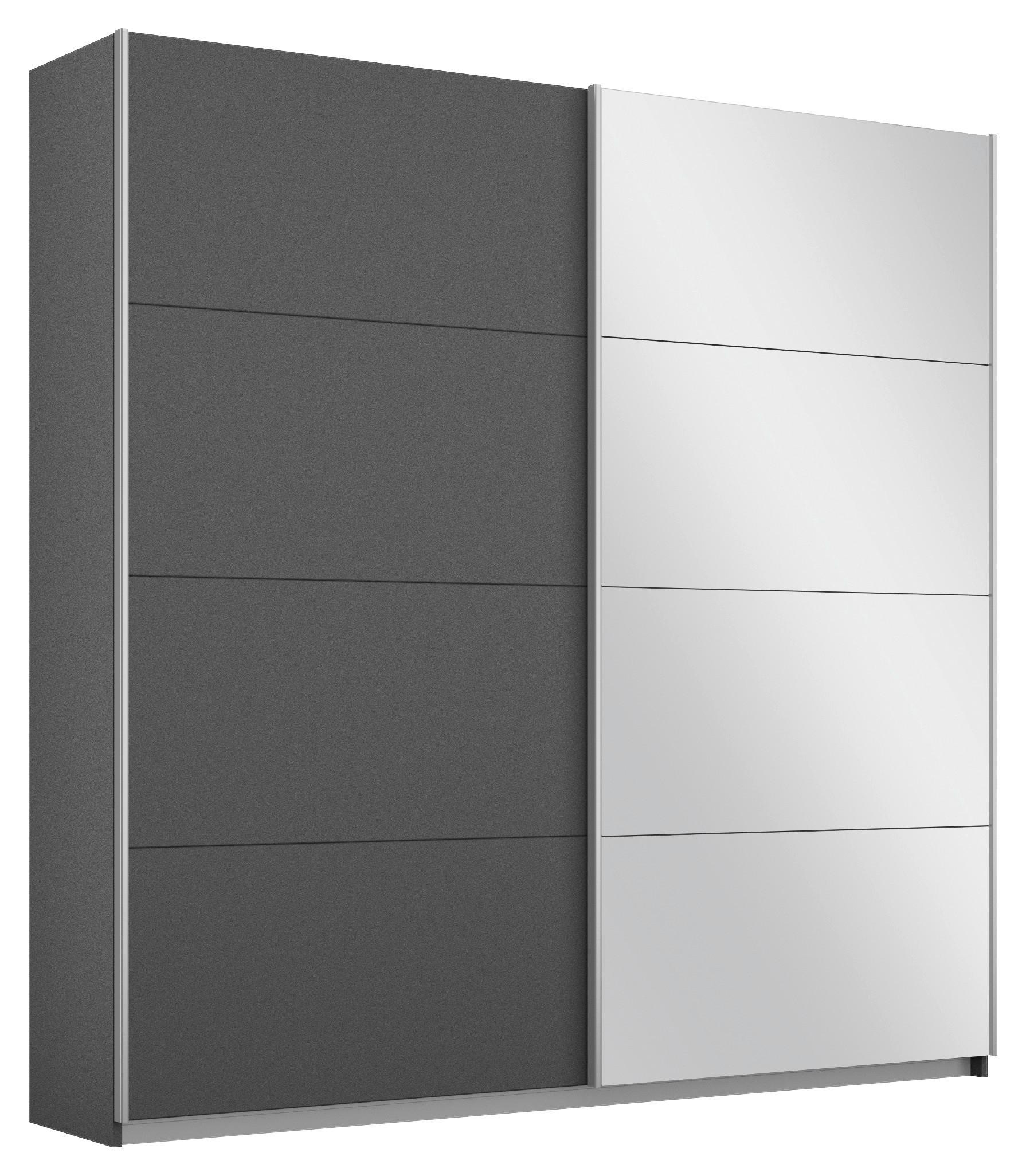 Schwebetürenschrank M. Spiegel 181cm Belluno, Grau
