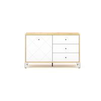 Sideboard Kommode 1d3s Bilbao Bl5 - Schwarz/Weiß, Design, Holzwerkstoff (123/75/40cm) - Livetastic