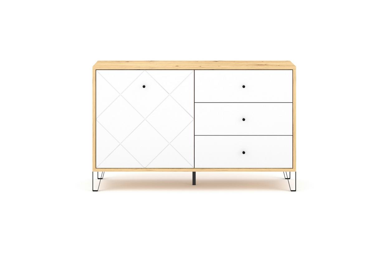 Sideboard Kommode 1d3s Bilbao Bl5 - Schwarz/Weiß, Design, Holzwerkstoff (123/75/40cm) - Livetastic