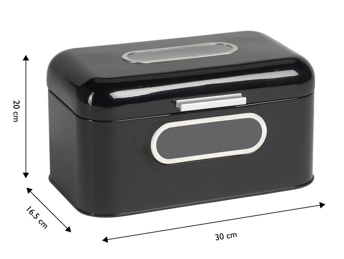 Brotkasten Echtwerk Brotkasten - Schwarz, Design, Metall (30/20/16,5cm) - Echtwerk