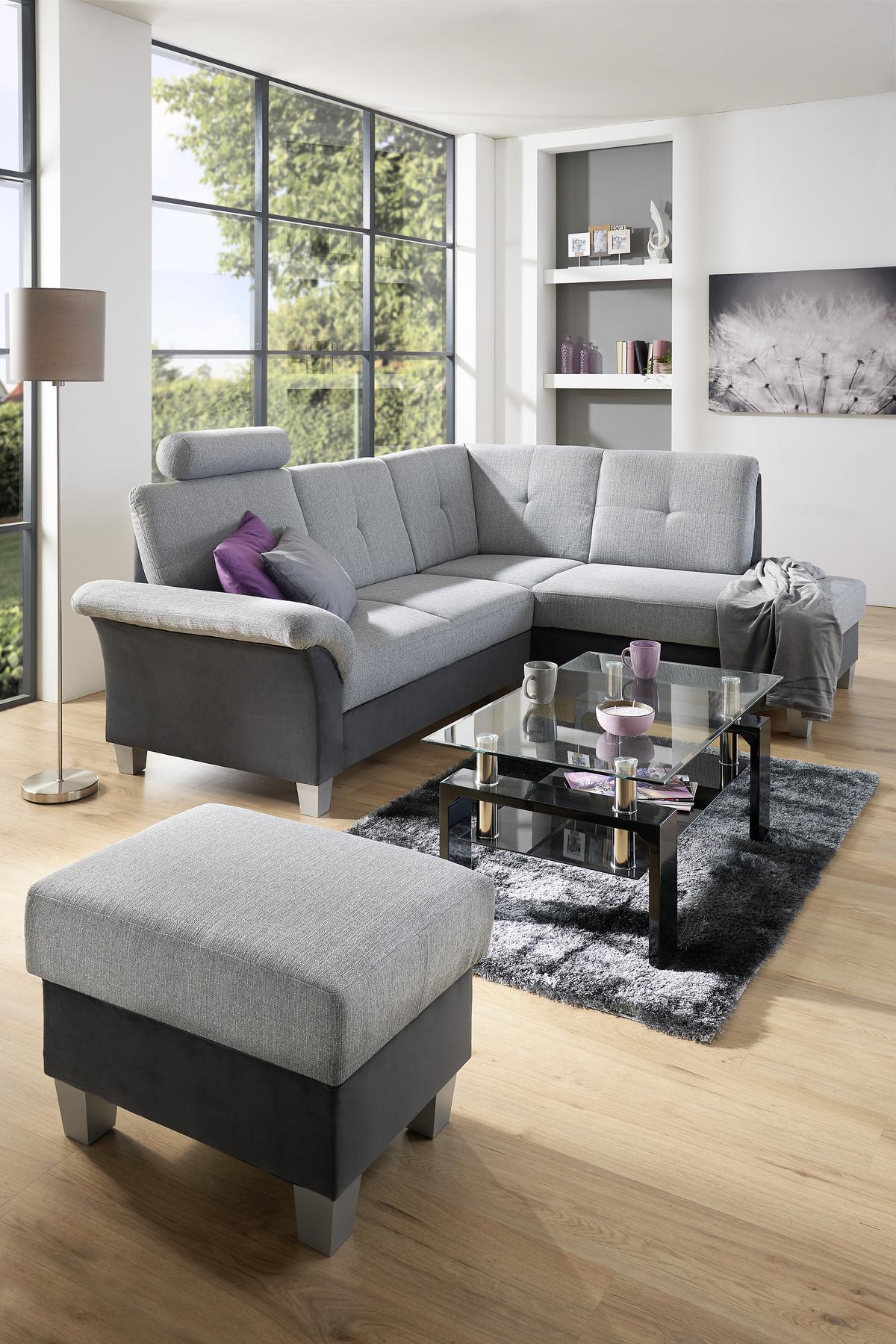 Ülőke Portland - világosszürke/grafitszürke, Konventionell, textil (68/43/47cm) - Ondega