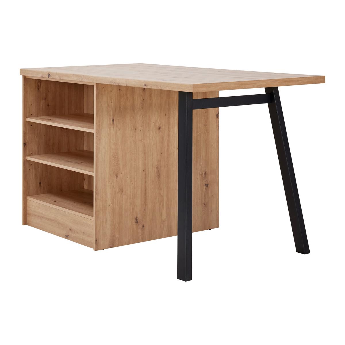 Kuchyňský ostrůvek LINZ LINZ I - šedá/černá, Moderní, kov/kompozitní dřevo (150/91/90cm)