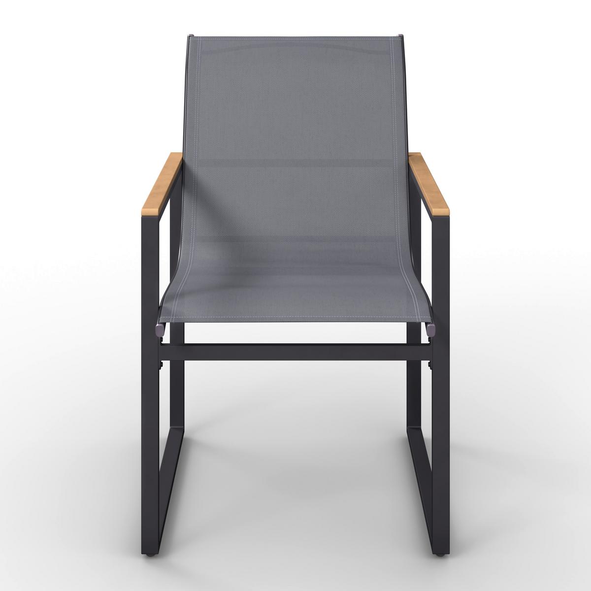 SADA ZAHRADNÍCH KŘESEL MATTEO - šedá/černá, Moderní, kov/textil (56/86/53cm) - Bessagi Garden