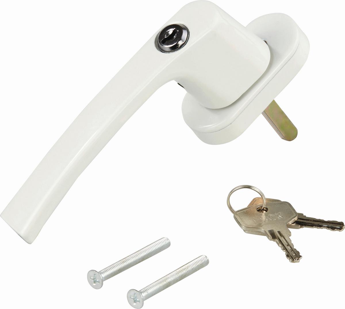 Fenstergriff Abschließbar Aluminium Weiß mit Schlüssel - Weiß, KONVENTIONELL, Metall