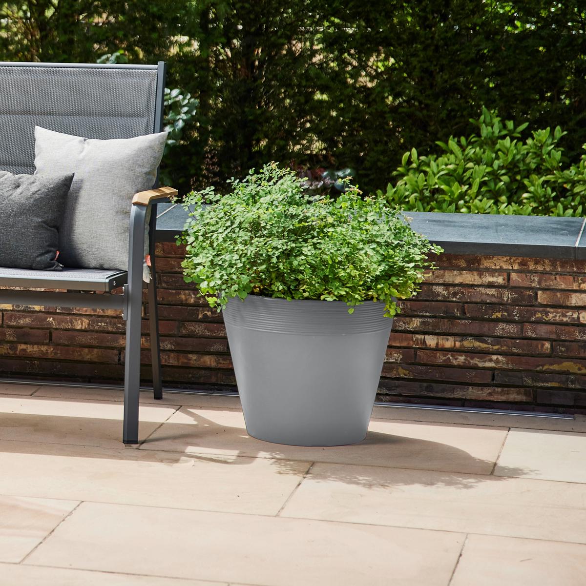 Pflanzentopf Grau D: 58 cm - Grau, Basics, Kunststoff (58/48cm) - Siena Garden