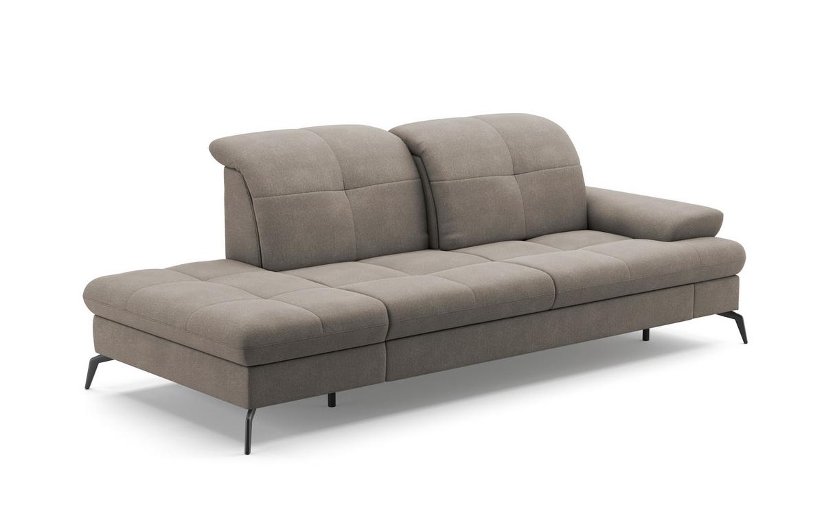 Récamiere Amica E, Schlammfarben B: 231 - Schlammfarben/Schwarz, KONVENTIONELL, Textil (231/90/122cm) - Sit & More