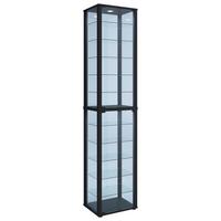 Vitrine Kavisa Schwarz B: 50 cm mit 10 Einlegeböden - Schwarz, MODERN, Glas/Holzwerkstoff (50/227/38cm) - MID.YOU