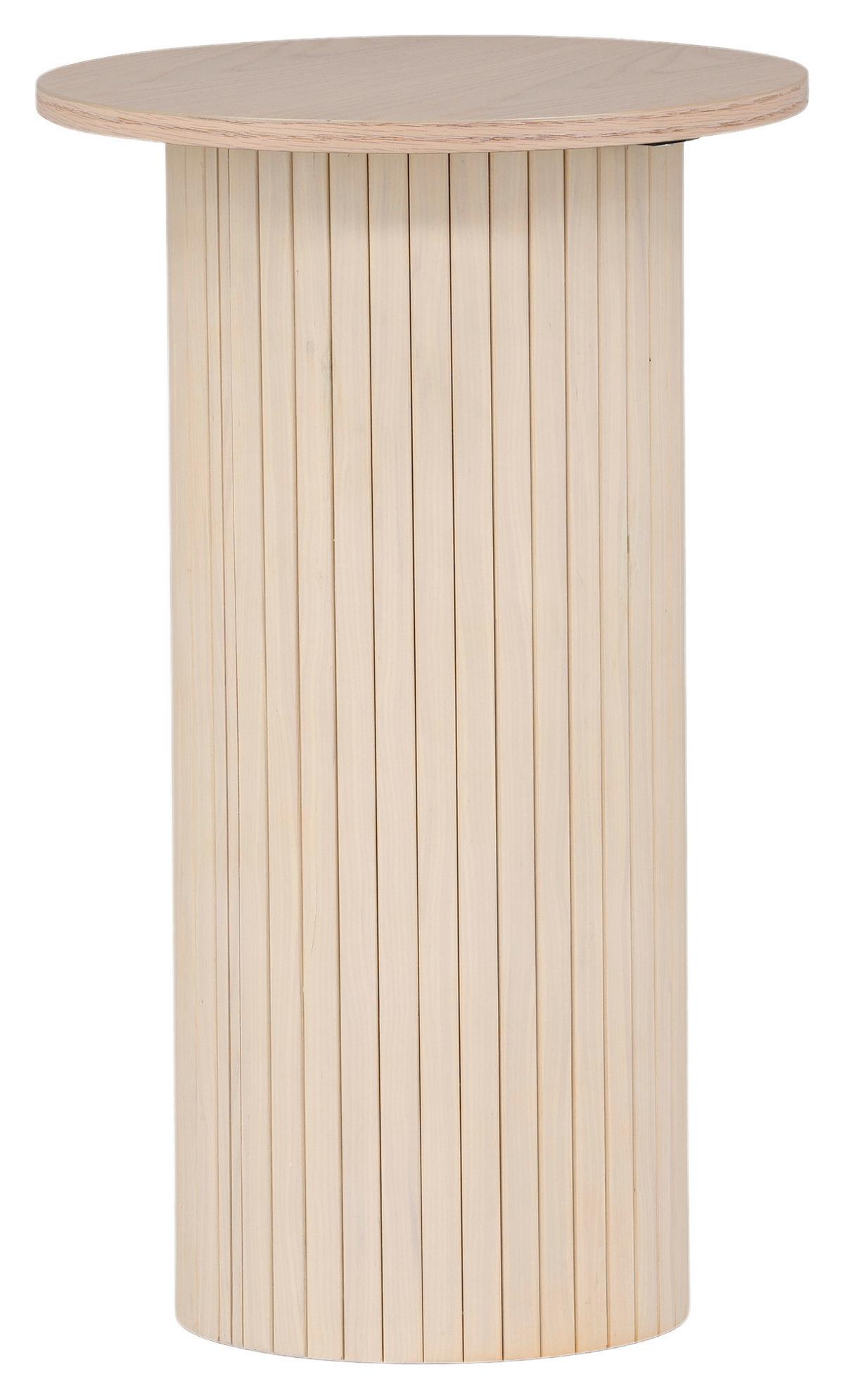 Beistelltisch Bianca - Beige/Weiß, Design, Holzwerkstoff (40/40/65cm) - Livetastic