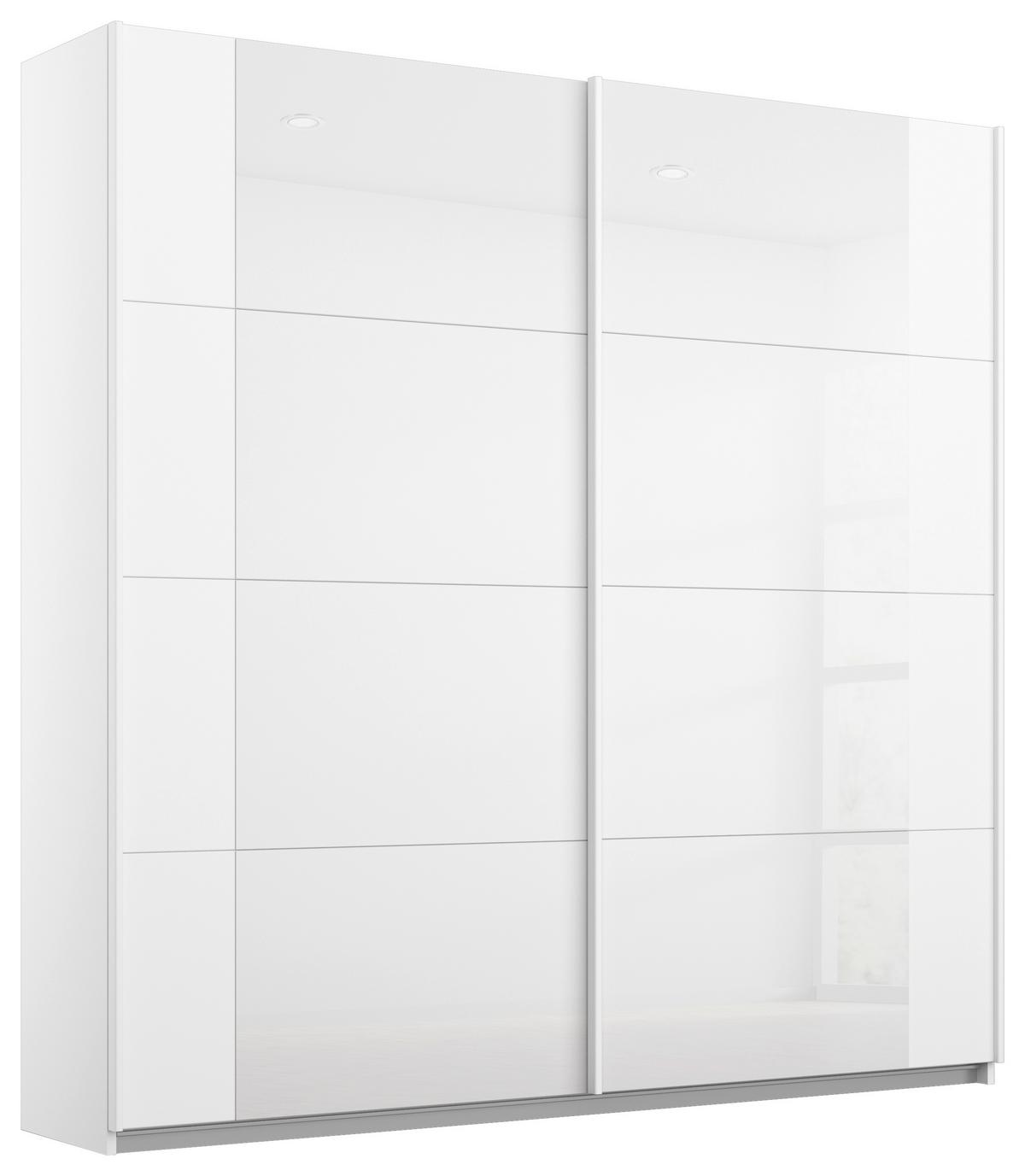 Schwebetürenschrank Artemis B: 181 Cm Weiß/weiß Hochglanz - Weiß Hochglanz/Weiß, MODERN, Glas/Holzwerkstoff (181/210/62cm) - Rauch Möbel