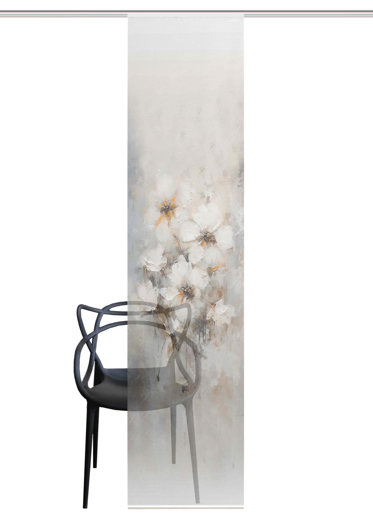 Flächenvorhang Aristea - Hellgrau/Naturfarben, Natur, Textil (60/245cm)