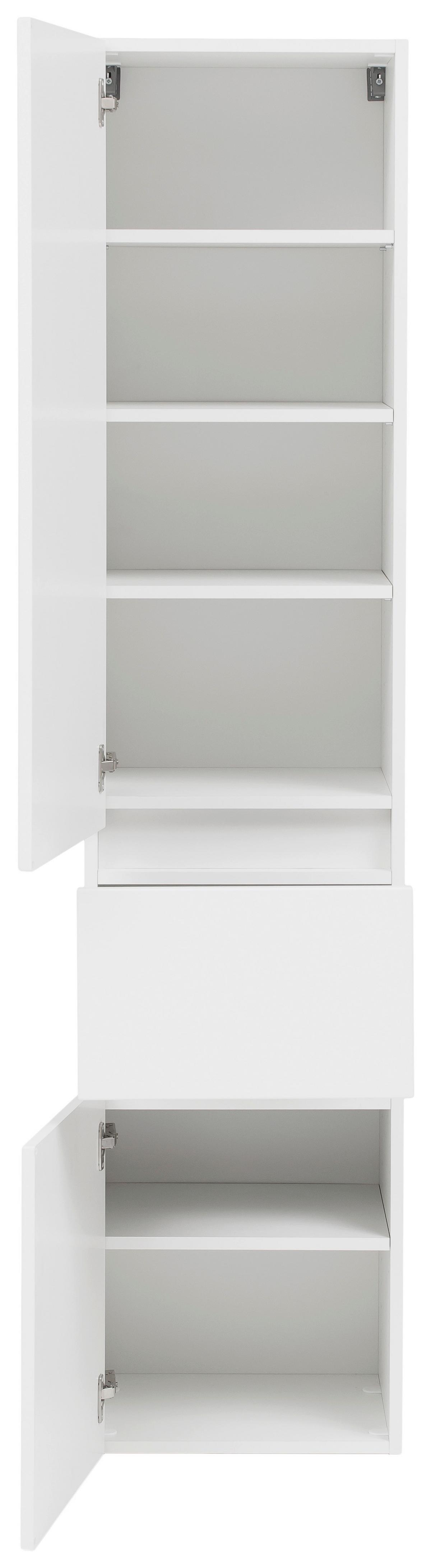 Hochschrank Kopenhagen B: 40 Cm Weiß - Silberfarben/Weiß, KONVENTIONELL, Holzwerkstoff (40/180/35cm) - Held