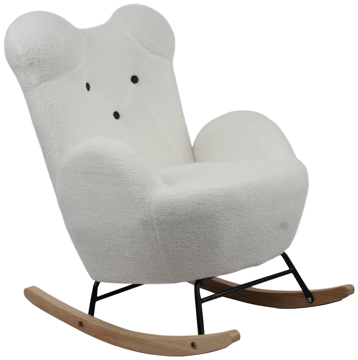 Kinder-Schaukelstuhl Teddy Weiß B: 59 cm - Weiß, Basics, Holz/Textil (59/70/62cm) - Livetastic