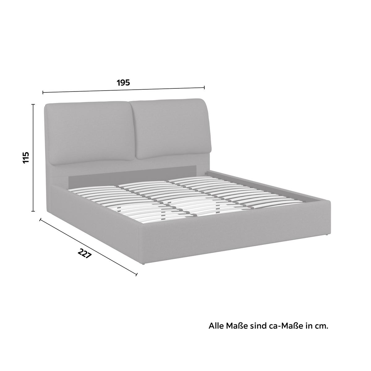 Čalúnená posteľ PERLA 180x200 cm, tmavosivá - čierna/prírodná farba, Modern, drevo/textil (180/200cm) - Bessagi Home