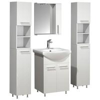 Badezimmer Lisalo M - Silberfarben/Weiß, MODERN, Glas/Keramik (110cm) - MID.YOU