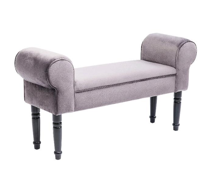 Hockerbank Wing Grau - Schwarz/Grau, LIFESTYLE, Textil (100/54/30cm) - Kare-Design