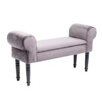 Hockerbank Wing Grau - Schwarz/Grau, LIFESTYLE, Textil (100/54/30cm) - Kare-Design