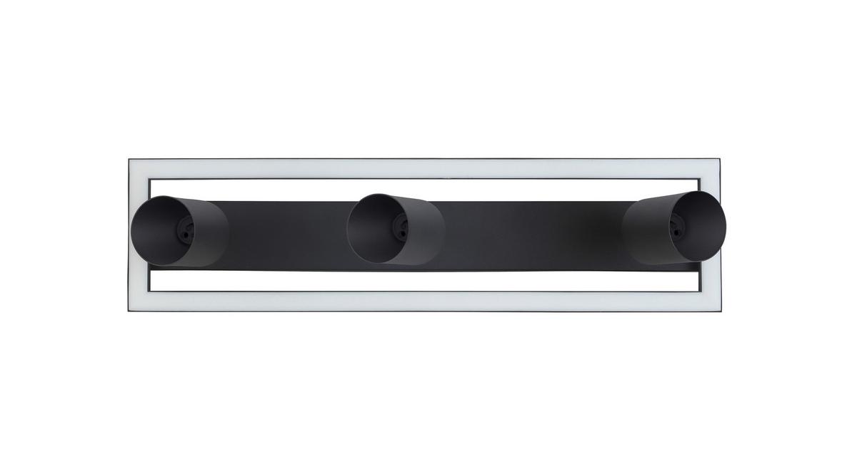 Led-deckenleuchte Conan L: 50 Cm Verstellbare Spotlights - Schwarz, MODERN, Kunststoff/Metall (50/13/15,6cm) - Luca Bessoni
