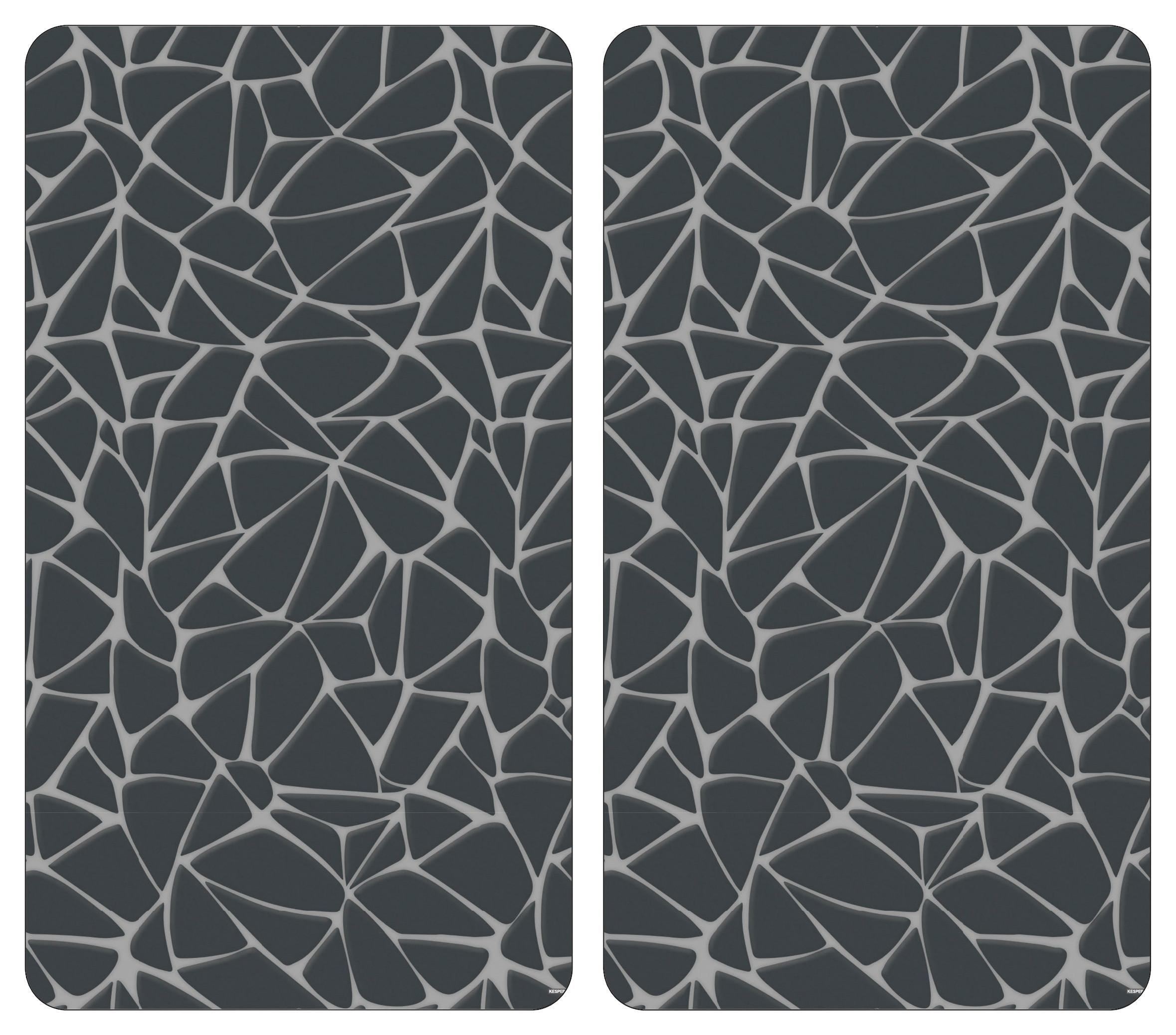 Herdabdeckplatte Grau/schwarz/mosaik - Schwarz/Grau, Basics, Glas (50/28.5/0.4cm) - Kesper