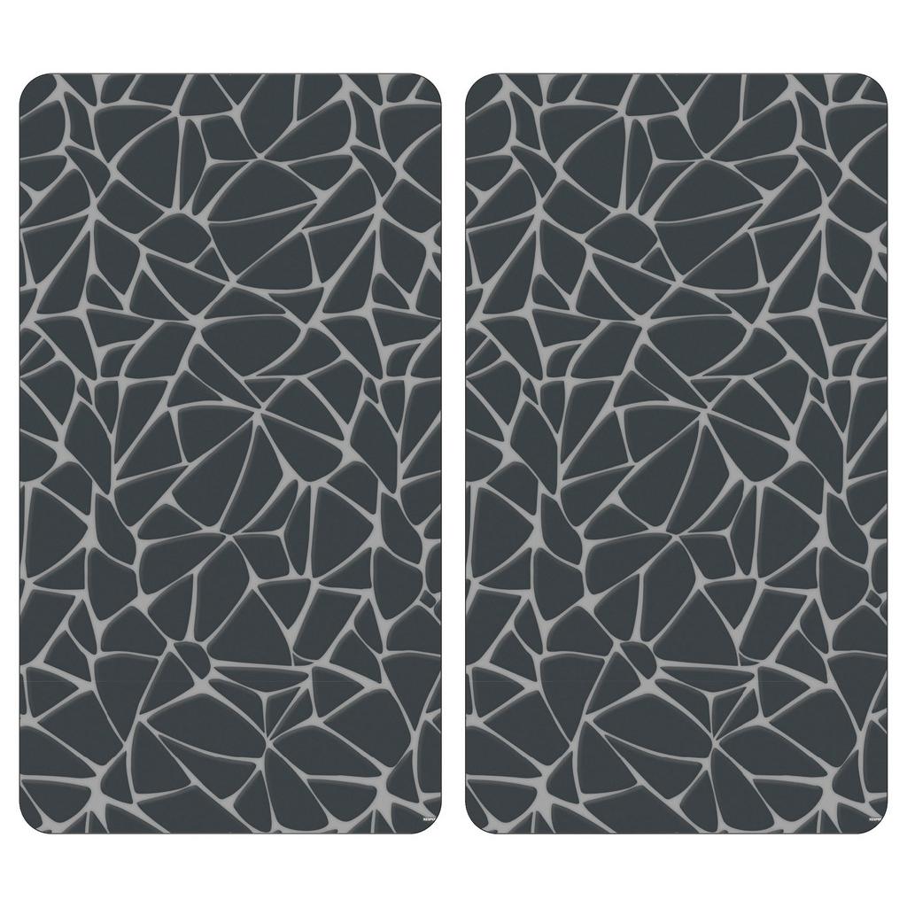 Herdabdeckplatte Grau/schwarz/mosaik