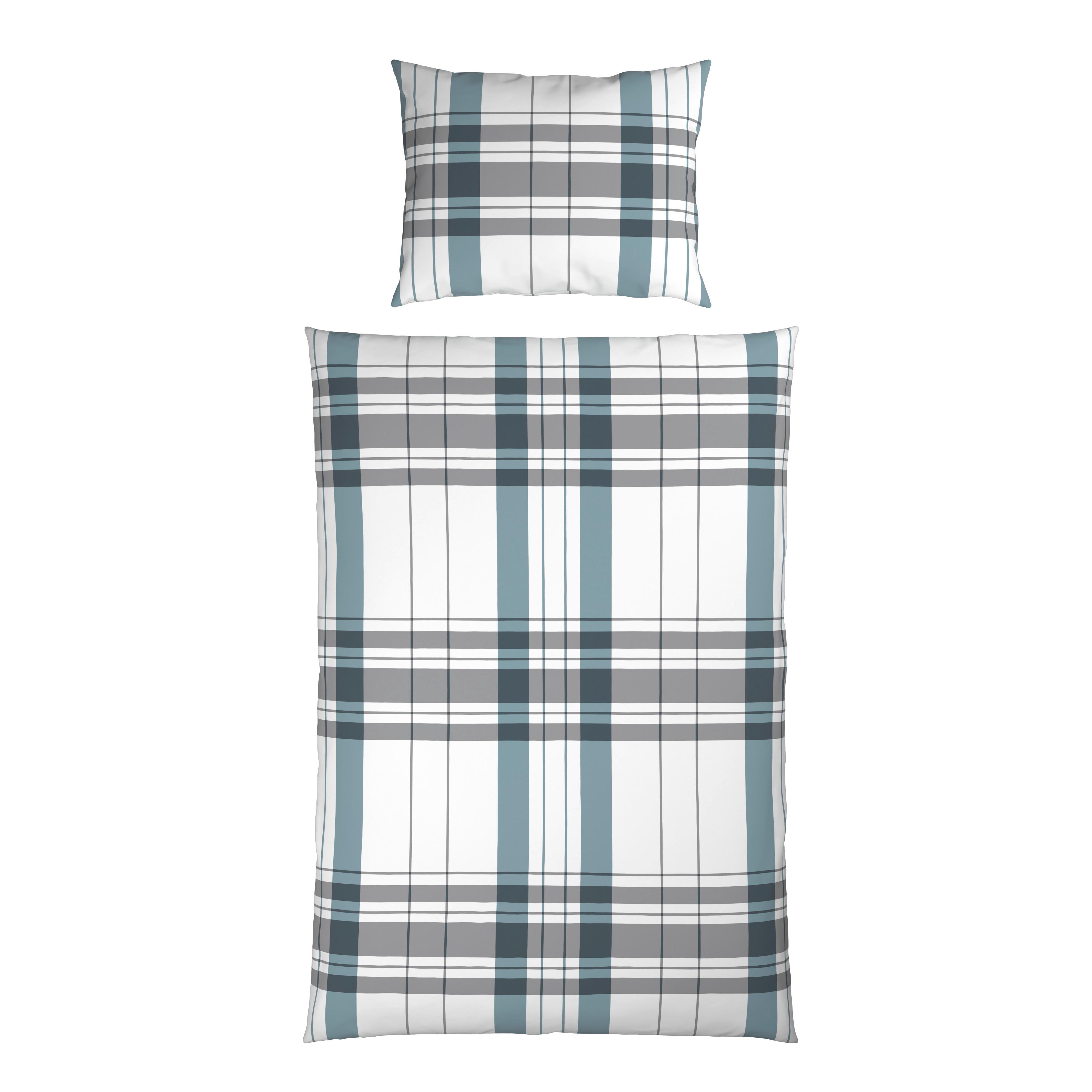 Bettwäsche Stockholm - Blau/Grau, MODERN, Textil - Luca Bessoni